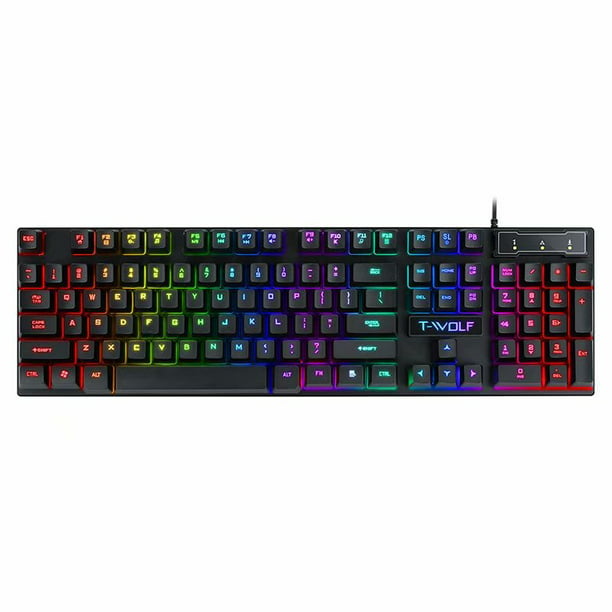 104-key Colorful Gaming Keyboard Laptop. Suitable for Desktop Rainbow Backlight Effect Mechanical Keyboard 